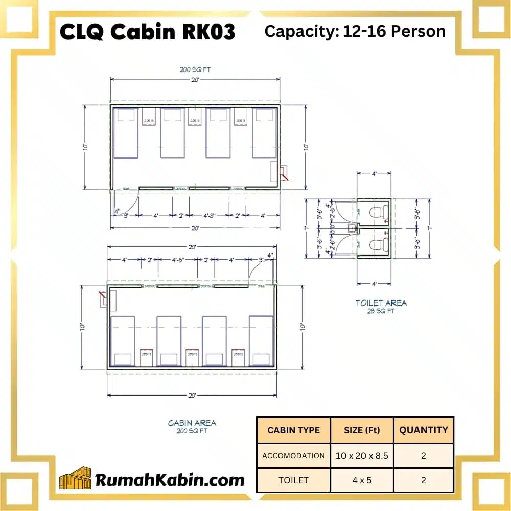 Centralized Labour Quarters (CLQ Cabin) | RK03 Capacity: 12-16 Person - Image 2